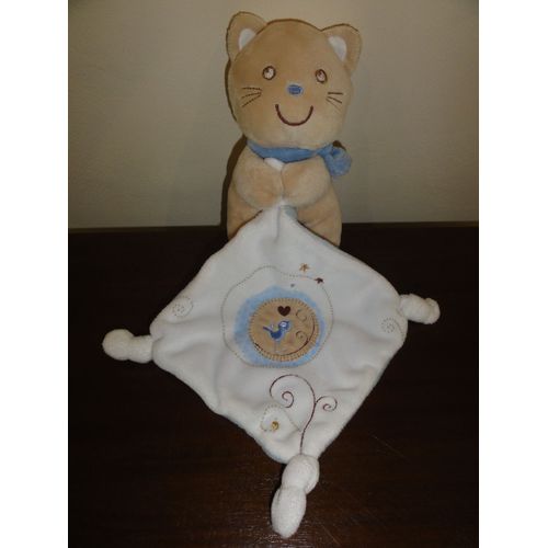 Doudou Chat Mouchoir Pommette