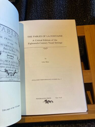 John Metz Fables Of La Fontaine Critical Edition Of 18e Vocal Century Pendragon