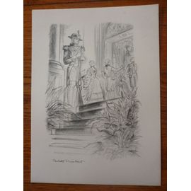 Repro D'estampe De Paulette Humbert " Réception".