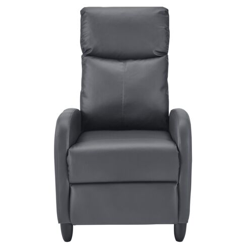 Fauteuil relaxant avec dossier inclinable et repose-pieds housse gris 102 cm Helloshop26 03_0005210