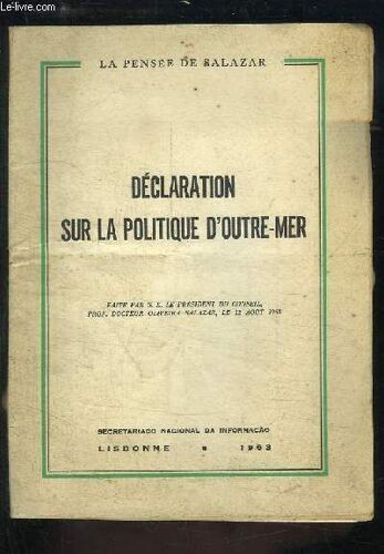 Déclaration Sur La Politique D'outre-Mer.