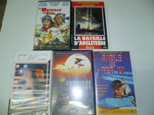 Lot De 5 K7 Vhs Films D'aviation