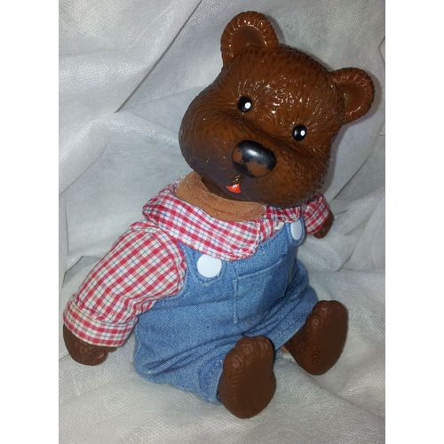 Ancien Vintage Doudou Peluche Papa Ours Les Copains De La Foret Grand Modele 22 Cms Berchet