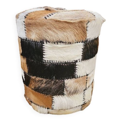 Pouf Ou Tabouret Patchwork Anne 1980 Multicolore