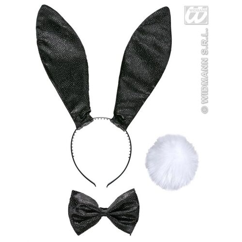 Serre Tête Lapin Noir Paillettes Géantes