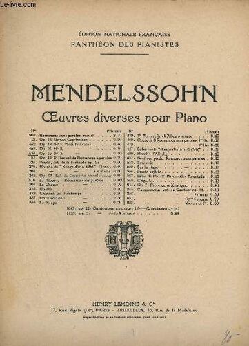 Oeuvres Diverses Pour Piano - N° 454 - Op.16 N°3 : Trois Fantaisies.