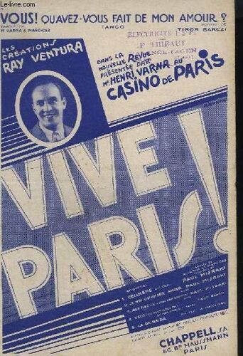 Vous, Qu'avez-Vous Fait De Mon Amour - Sur Les Motifs Du Celebre Tango Hongrois Jo.