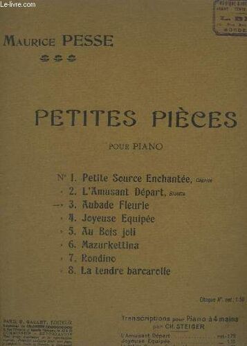 Petites Pieces - Pour Piano - N° 3 : Aubade Fleurie + Fragrance From The Garden (Comme Un Souffle Embaume) + 2 Specimens : Danse Negre + Paysage Ensoleille.