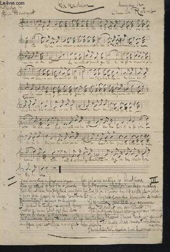 Sa Madelon - Partition Manuscrite.