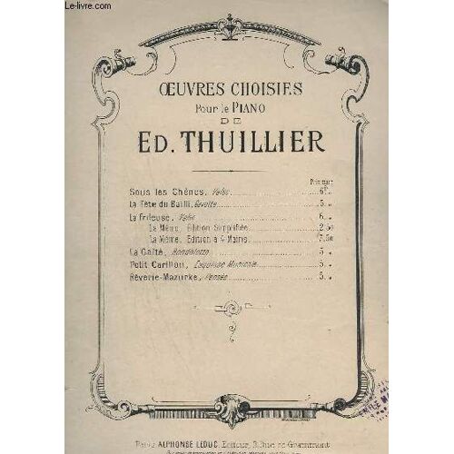 Sous Les Chenes - Valse - Oeuvres Choisies Pour Le Piano.