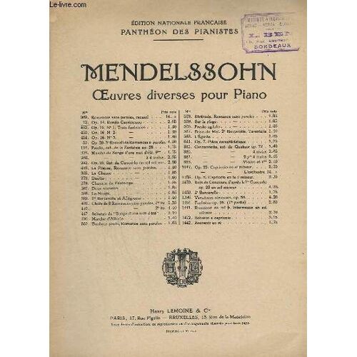 Oeuvres Diverses Pour Piano - N°12 : Rondo Capriccioso Op.14.