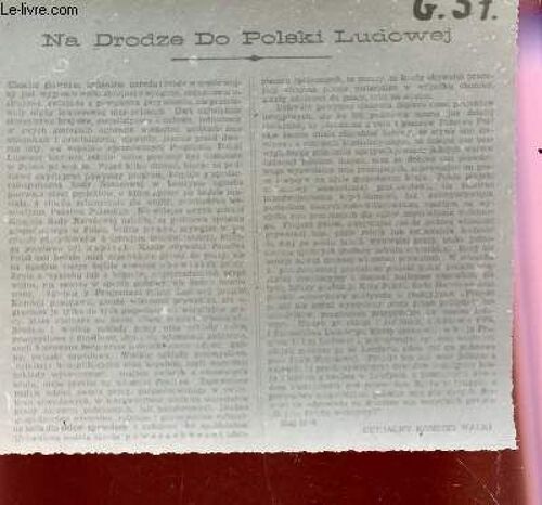 Message-Photo En Noir Et Blanc Envoye Pendant La Seconde Guerre Mondiale / Sous La Reference G57 / Na Drodze Do Polki Ludowej.