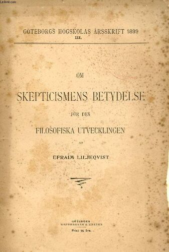 Om Skepticismens Betydelse För Den Filosofiska Utvecklingen