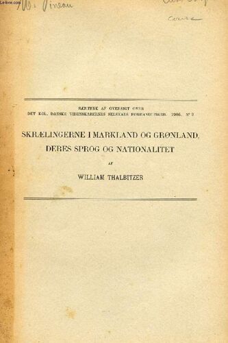 Skrælingerne I Markland Og Grønland, Deres Sprog Og Nationalitet