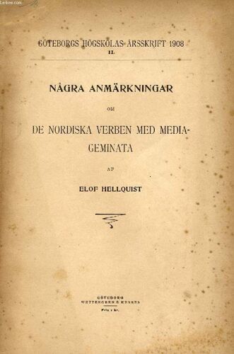 Några Anmärkningar Om De Nordiska Verben Med Medigeminata