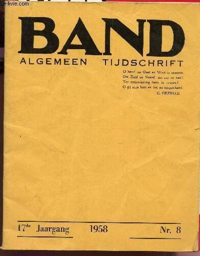 Band - Algemeen Tijdschrift / N°8 - Annee 1958 / Dimitri Kouznetsov - Karel Verellen - M. Trippas - Remi De Cnoddeer : Armand Nakache Etc...