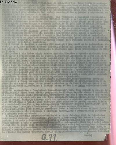 Message-Photo En Noir Et Blanc Envoye Pendant La Seconde Guerre Mondiale / Sous La Reference G77 / Document Polonais E Ndate Du 09.06.1944.