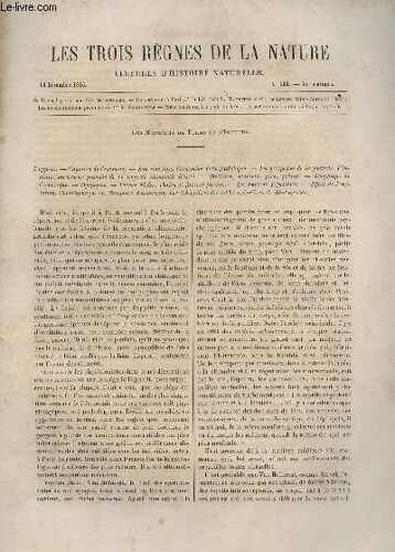 Les Trois Regnes De La Nature - Lectures D'histoire Naturelle / Deuxieme Annee  - N°103 - 16 Decembre 1865 / Les Mangeurs De Terre Et L'insectes  / L'appetit - Caprices De L'estomac - Son ...