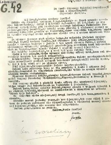 Message-Photo En Noir Et Blanc Envoye Pendant La Seconde Guerre Mondiale / Sous La Reference G42 / Courrier De Jacek - En Date Du 2  Avril 1944.