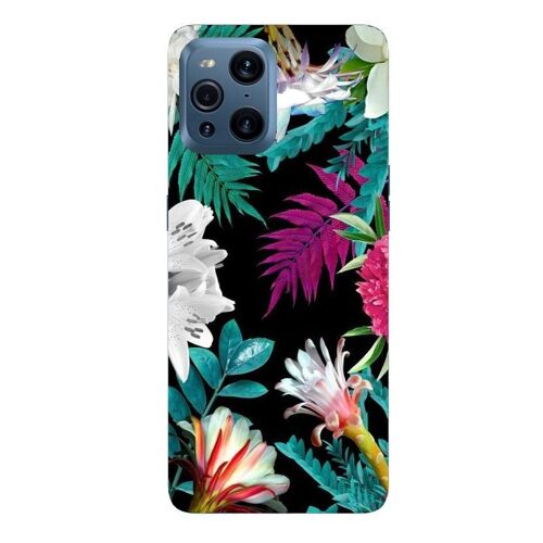 Coque OPPO X3 PRO tropical Noir Fleur