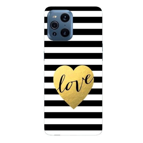 Coque Oppo X3 Pro Raye Love Noir Blanc