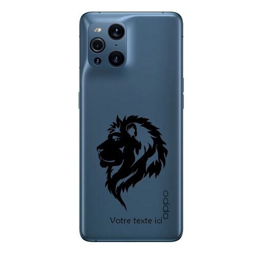 Coque OPPO X3 PRO lion noir personnalisee