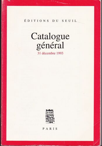 Catalogue Général 31 Décembre 1993