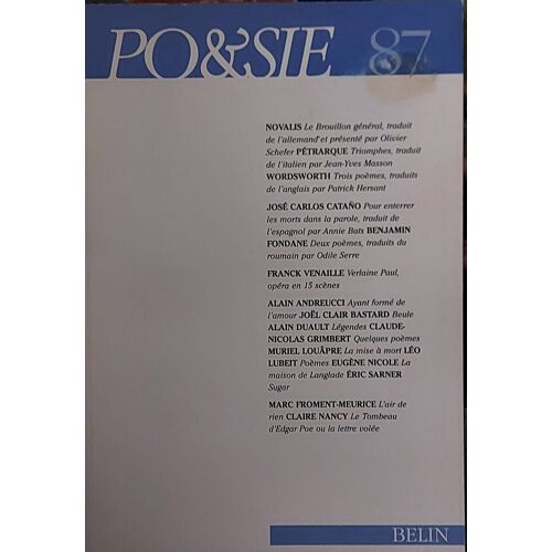 Po&sie N° 87, 1er Trimestre 1999
