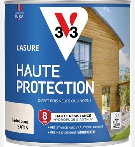 V33 - Lasure Haute Protection Biosourcée cèdre blanc Satin - 0,75L - Beige