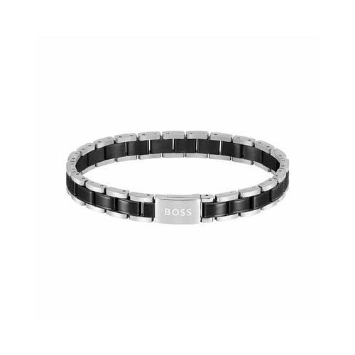 Bracelet Homme Metal Links Essentials Argenté, Noir 1580665-Par
