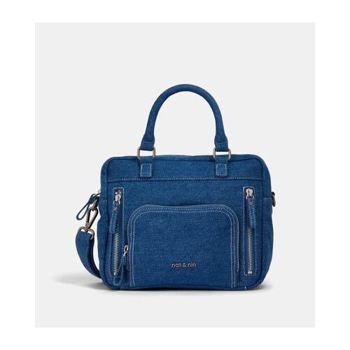 Nat & Nin - Sac besace Mini Macy coton denim - Bleu