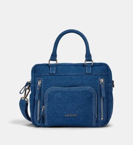 Nat & Nin - Sac besace Mini Macy coton denim - Bleu