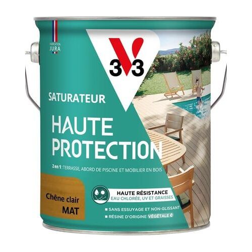 V33 - Saturateur Haute Protection Biosourcé gris fumé Mat - 2,5L - Beige