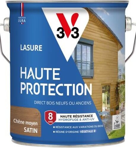 V33 - Lasure Haute Protection Biosourcée chêne clair Satin - 2,5L - Marron