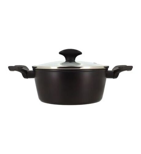 Menastyl - Faitout First 20cm En Aluminimun Noir Induction Avec Couvercle - Noir