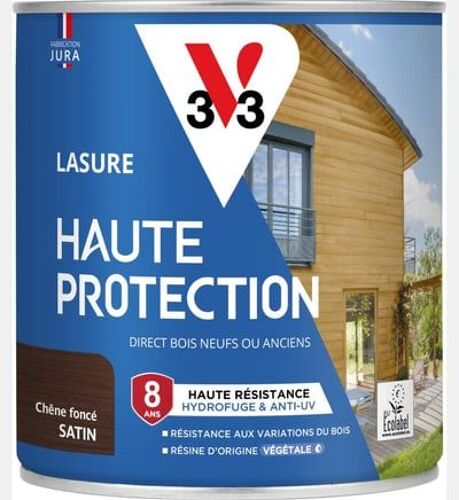 V33 - Lasure Haute Protection Biosourcée cèdre blanc Satin - 0,75L - Rouge
