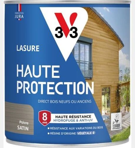 V33 - Lasure Haute Protection Biosourcée cèdre blanc Satin - 0,75L - Marron