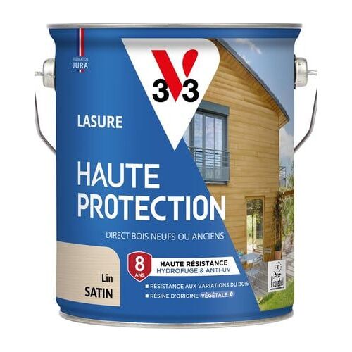 V33 - Lasure Haute Protection Biosourcée chêne clair Satin - 2,5L - Rouge