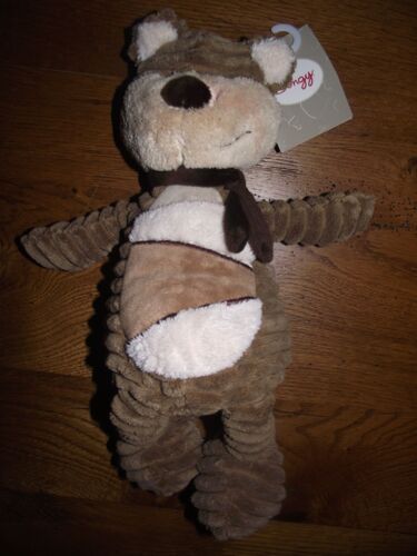 Doudou Peluche Ours Ourson Bengy Marron Beige/ Creme/ Écru/ Echarpe Velours Grosse Cotes Chocolat Marron Brun 35 Cm Jouet Eveil Bebe Naissance