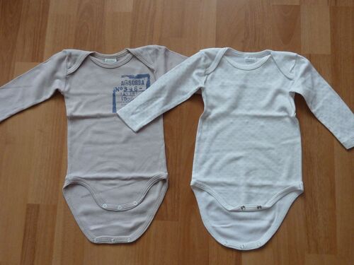 2 Bodies Mixtes Manches Longues 12 Mois Absorba