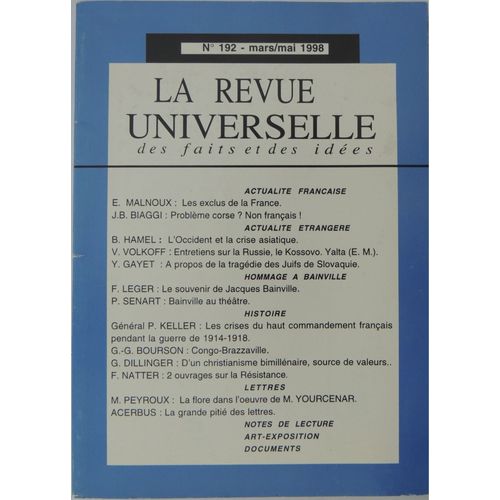 La Revue Universelle Des Faits Et Des Idées N°192