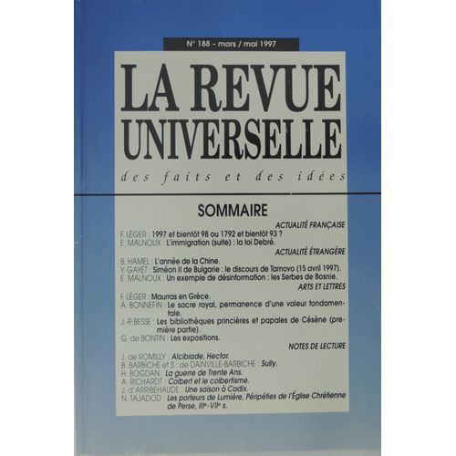 La Revue Universelle Des Faits Et Des Idées N°188