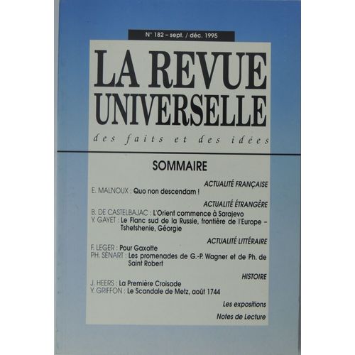 La Revue Universelle Des Faits Et Des Idées N°182