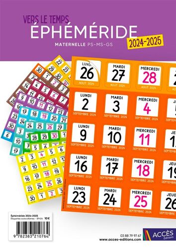 Ephéméride Maternelle Ps-Ms-Gs