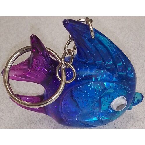 Porte Clefs Key Chains Porte Clés Matière Plastique Rigide Poisson Bleu
