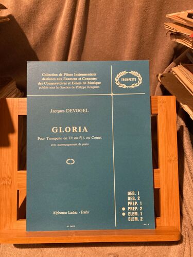 Jacques Devogel Gloria Trompette Ou Cornet Et Piano Partition Éd. Leduc