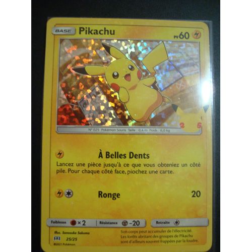Carte Pokémon Promo Pikachu Holo 25/25 Mc Donald's 25 Ème Anniversaire 2021
