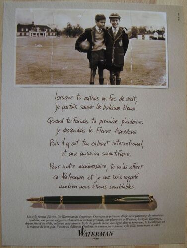 Publicité Papier - Stylo Waterman De 1991