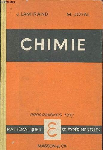Chimie - Mathématiques Sciences Expérimentales - Programmes 1957.