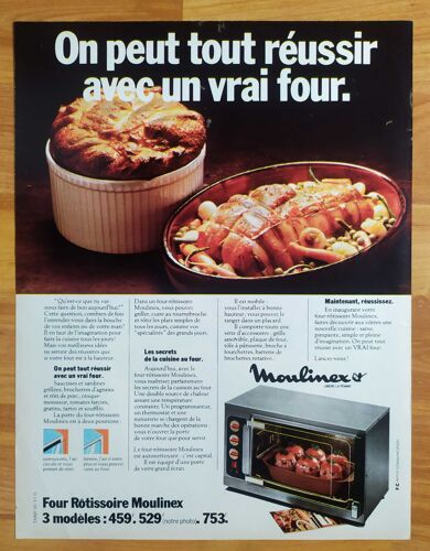 Publicité Papier - Four Rôtissoire Moulinex De 1976